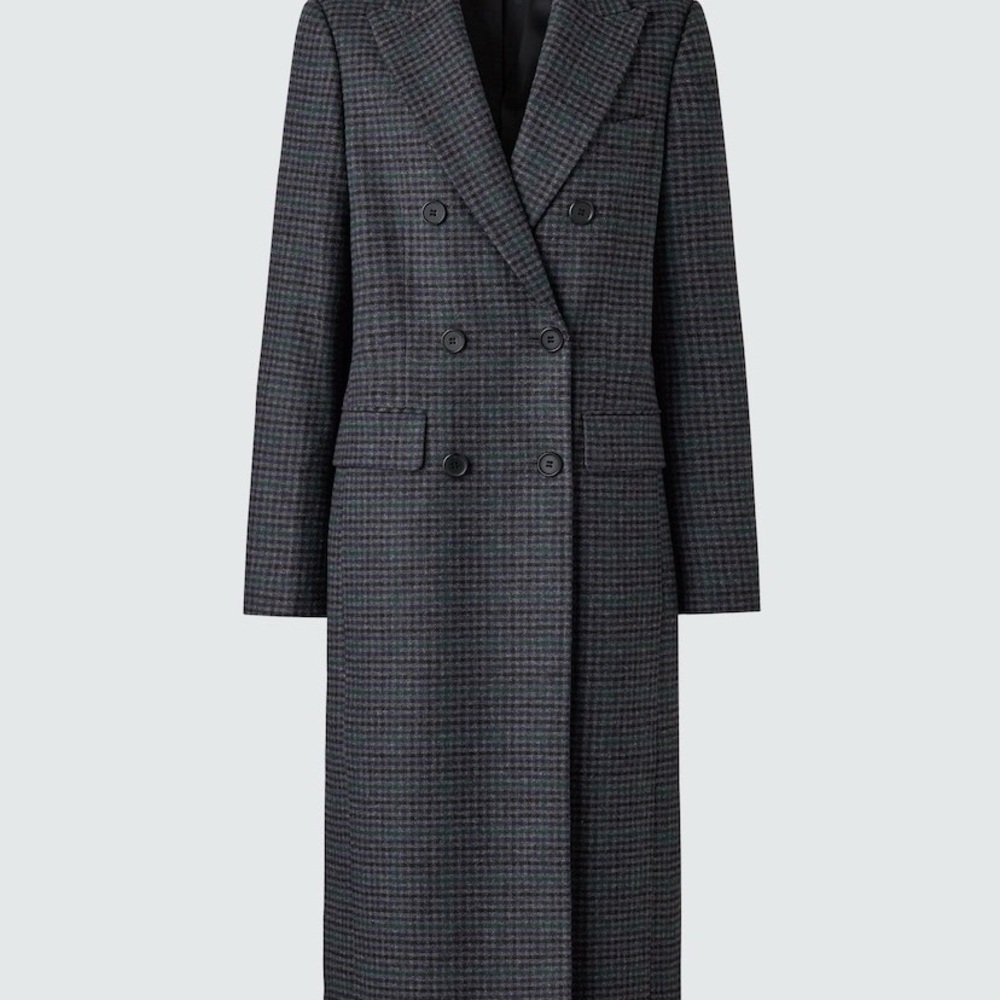 NEW Uniqlo Double-Breasted Gray Coat